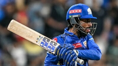 Tilak Varma then finished it off with a four off the first ball of the very next over. He remained unbeaten on 21 off 17 balls. (AFP) Tilak Varma then finished it off with a four off the first ball of the very next over. He remained unbeaten on 21 off 17 balls. (AFP)