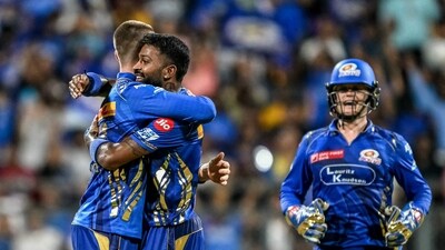 Mumbai Indians pulled off a clinical four-wicket win over Sunrisers Hyderabad to potentially get them into the thick of the race for the playoffs. Will Jacks starred with the ball, finishing with figures of 2/14, and later with the bat as he scored 36 in 26 balls with MI succeeding to keep the dangerous SRH batting lineup quiet. (AFP) Mumbai Indians pulled off a clinical four-wicket win over Sunrisers Hyderabad to potentially get them into the thick of the race for the playoffs. Will Jacks starred with the ball, finishing with figures of 2/14, and later with the bat as he scored 36 in 26 balls with MI succeeding to keep the dangerous SRH batting lineup quiet. (AFP)