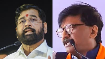 Shiv Sena (UBT) MP Sanjay Raut hit back at Shiv Sena chief Eknath Shinde for criticising the use of Bal Thackeray's AI-generated voice in a rally. (PTI) Shiv Sena (UBT) MP Sanjay Raut hit back at Shiv Sena chief Eknath Shinde for criticising the use of Bal Thackeray's AI-generated voice in a rally. (PTI)