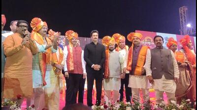 Maharashtra chief minister Devendra Fadnavis and actor Vicky Kaushal, who played the title role of Sambhaji (Shivaji’s son) in the movie ‘Chaava’, at the Shivaji Jayanti event at Agra Fort on February 19. (File Photo) Maharashtra chief minister Devendra Fadnavis and actor Vicky Kaushal, who played the title role of Sambhaji (Shivaji’s son) in the movie ‘Chaava’, at the Shivaji Jayanti event at Agra Fort on February 19. (File Photo)