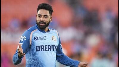 Mohammed Siraj is relishing the role as the leader of Gujarat Titans’ pace attack with 10 wickets in six matches. (PTI) Mohammed Siraj is relishing the role as the leader of Gujarat Titans’ pace attack with 10 wickets in six matches. (PTI)