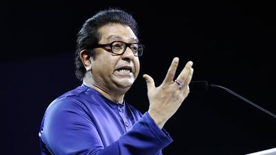 Mumbai, Feb 28 (ANI): Maharashtra Navnirman Sena (MNS) chief Raj Thackeray speaks during a program organised on 'Marathi Bhasha Gaurav Divas', in Mumbai on Thursday. (ANI Photo) (Sunil Khandare) Mumbai, Feb 28 (ANI): Maharashtra Navnirman Sena (MNS) chief Raj Thackeray speaks during a program organised on 'Marathi Bhasha Gaurav Divas', in Mumbai on Thursday. (ANI Photo) (Sunil Khandare)