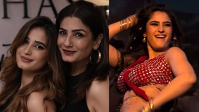 Rasha Thadani and Raveena Tandon Rasha Thadani and Raveena Tandon