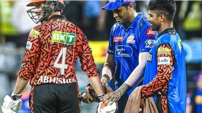 Suryakumar Yadav cheekily checked Abhishek Sharma's pockets Suryakumar Yadav cheekily checked Abhishek Sharma's pockets
