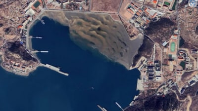 Satellite image of Qingdao First Submarine Base in China. (Google Earth ) Satellite image of Qingdao First Submarine Base in China. (Google Earth )