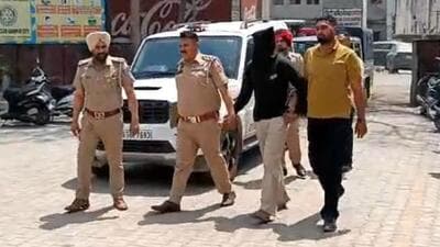 The accused Sukhcharan Singh being taken for medical examination in Jalandhar. The court has sent him on five-day police custody. (HT Photos) The accused Sukhcharan Singh being taken for medical examination in Jalandhar. The court has sent him on five-day police custody. (HT Photos)