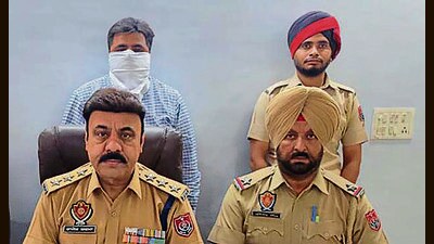 The accused in custody of Ludhiana police on Thursday. (HT Photo)