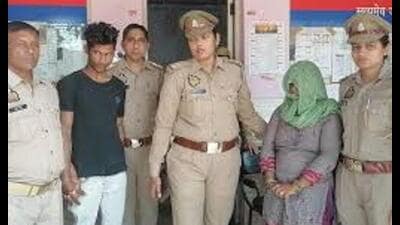 The accused wife, Ravita, and her lover, Amardeep, held by Meerut police. (Sourced) The accused wife, Ravita, and her lover, Amardeep, held by Meerut police. (Sourced)