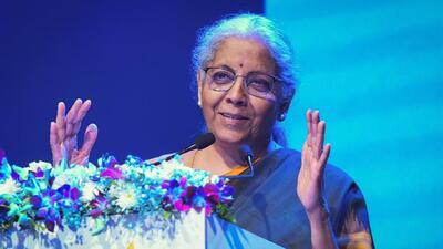 Union finance minister Nirmala Sitharaman speaks during the celebration of 150th anniversary of the BSE in Mumbai on April 17 (PTI) Union finance minister Nirmala Sitharaman speaks during the celebration of 150th anniversary of the BSE in Mumbai on April 17 (PTI)