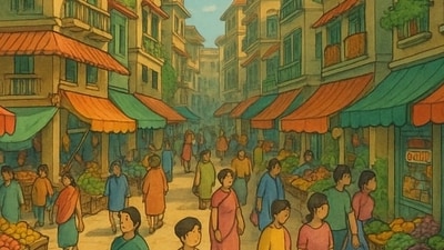 Bazaar streets concept introduced in draft Uttar Pradesh Building Bylaws 2025 (Representational Photo)((Studio Ghibli style image created using ChatGPT) (ChatGPT) Bazaar streets concept introduced in draft Uttar Pradesh Building Bylaws 2025 (Representational Photo)((Studio Ghibli style image created using ChatGPT) (ChatGPT)