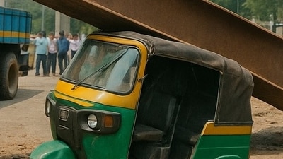 The auto-driver in Bengaluru who died after a metro viaduct fell on his vehicle was saving up money for his daughter's wedding (Representational image generated by AI. )