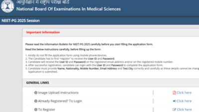 NEET PG 2025 registration starts at natboard.edu.in (Official website screenshot) NEET PG 2025 registration starts at natboard.edu.in (Official website screenshot)