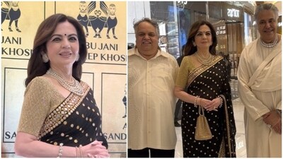 Nita Ambani with Abu Jani and Sandeep Khosla. Nita Ambani with Abu Jani and Sandeep Khosla.