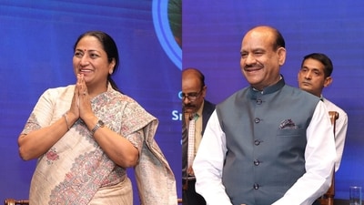 Rekha Gupta, Chief Minister of Delhi and Om Birla, speaker at the Lok Sabha