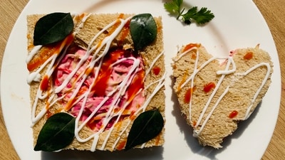From tiffin to post-workout fuel: This cute, protein-packed sandwich does it all! Here's its easy recipe. (Image by Rakshita Mehra) From tiffin to post-workout fuel: This cute, protein-packed sandwich does it all! Here's its easy recipe. (Image by Rakshita Mehra)