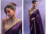 Ananya Panday stuns in a rich purple saree for Kesari 2 premiere. Ananya Panday stuns in a rich purple saree for Kesari 2 premiere.