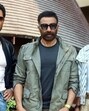 Bollywood actors Sunny Deol, Vineet Kumar Singh and Randeep Hooda pose during a launch event of the movie ‘Jaat’. (HT File)