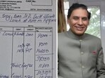 The bill which has went viral (left and) Himachal chief secretary Prabodh Saxena (right).