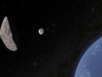 This artistic animation shows asteroid 2024 YR4 passing by Earth. This artistic animation shows asteroid 2024 YR4 passing by Earth.