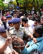 The protest comes after ED filed a chargesheet on April 9 against Congress leaders Sonia and Rahul Gandhi in the National Herald case for allegedly laundering money. (Ravi Kumar/HT)