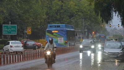 On Friday evening, rain and gusty winds swept across parts of Delhi, bringing some respite from the heat. (File) (HT) On Friday evening, rain and gusty winds swept across parts of Delhi, bringing some respite from the heat. (File) (HT)