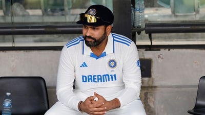 Rohit Sharma talks about the Test series against India and England last year. (AP) Rohit Sharma talks about the Test series against India and England last year. (AP)