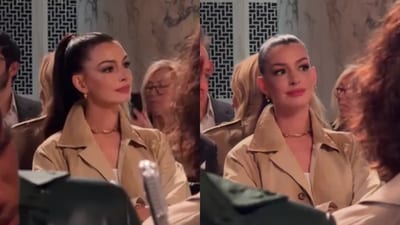 Anne Hathaway makes a style statement at Ralph Lauren Fall 2025 fashion show. Anne Hathaway makes a style statement at Ralph Lauren Fall 2025 fashion show.