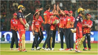 PBKS celebrate a dismissal during their IPL 2025 match against RCB (PTI) PBKS celebrate a dismissal during their IPL 2025 match against RCB (PTI)