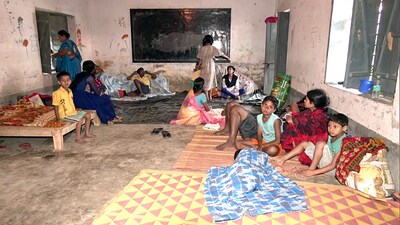 The families affected during the Murshidabad violence are seen sitting at a shelter home in Malda on Sunday. (File/ANI ) The families affected during the Murshidabad violence are seen sitting at a shelter home in Malda on Sunday. (File/ANI )