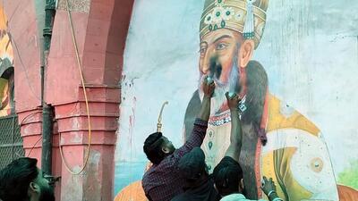 On the painting being that of Bahadur Shah Zafar, HRD chief Pinki Chaudhary said, “What has been done is done now. We can’t say much. We are also ready to face FIR and legal action.” (Sakib Ali/HT Photo) On the painting being that of Bahadur Shah Zafar, HRD chief Pinki Chaudhary said, “What has been done is done now. We can’t say much. We are also ready to face FIR and legal action.” (Sakib Ali/HT Photo)