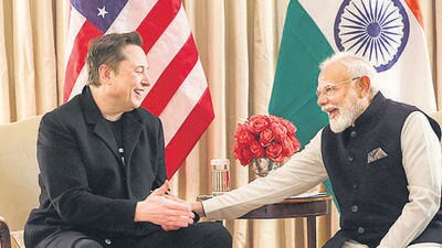 Prime Minister Narendra Modi with Elon Musk during a visit to Washington, DC, in February this year. (REUTERS FILE) Prime Minister Narendra Modi with Elon Musk during a visit to Washington, DC, in February this year. (REUTERS FILE)