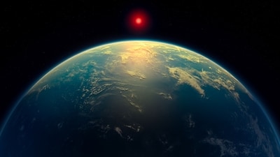 A handout artist's impression released on April 17, 2025 by N. Madhusudhan/University of Cambridge, shows the K2-18b super-Earth, a hycean world, such as exoplanet K2-18b which astronomers say they have found the strongest yet �hints� of the life outside this solar system. (Photo by Handout / University of Cambridge / AFP) (AFP) A handout artist's impression released on April 17, 2025 by N. Madhusudhan/University of Cambridge, shows the K2-18b super-Earth, a hycean world, such as exoplanet K2-18b which astronomers say they have found the strongest yet �hints� of the life outside this solar system. (Photo by Handout / University of Cambridge / AFP) (AFP)