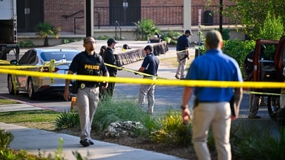 Police investigate the scene of a shooting near the student union at Florida State University on April 17, 2025 in Tallahassee, Florida. (Photo by Miguel J. Rodriguez Carrillo / GETTY IMAGES NORTH AMERICA / Getty Images via AFP) (Getty Images via AFP)