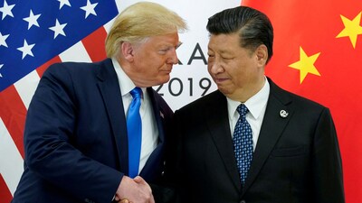 US President Donald Trump with China's President Xi Jinping at the G20 leaders summit in Osaka, Japan, June 29, 2019. (Reuters)
