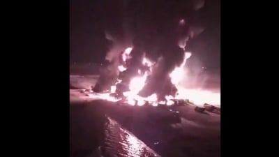 Several videos of the attack and its aftermath Ras Isa port at are making rounds on social media. (Screengrab from video post on X by @warintel4u) Several videos of the attack and its aftermath Ras Isa port at are making rounds on social media. (Screengrab from video post on X by @warintel4u)