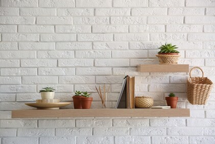 Floating shelves optimise storage facilities. (Shutterstock) Floating shelves optimise storage facilities. (Shutterstock)