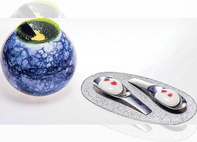 Gaggan Anand’s Yoghurt Explosion uses spherification to capture flavours in a burst of dahi.