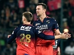 Royal Challengers Bengaluru's Josh Hazlewood and Philip Salt celebrate the wicket of Punjab Kings' Priyansh Arya Royal Challengers Bengaluru's Josh Hazlewood and Philip Salt celebrate the wicket of Punjab Kings' Priyansh Arya