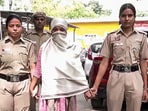 Delhi Police arrests Zikra also known as 'Lady don' in connection with the murder of a 17-year-old boy at Seelampur area, in New Delhi on Saturday.