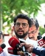 Mumbai, Mar 20 (ANI): Shiv Sena (UBT) leader Aaditya Thackeray speaks to the media after meeting Maharashtra Governor C. P. Radhakrishnan, at Raj Bhavan in Mumbai on Thursday. Congress MLA Nana Patole and others also present. (ANI Photo) (Deepak Salvi)