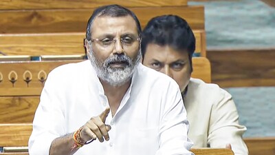 Bharatiya Janata Party (BJP) MP Nishikant Dubey speaks in Lok Sabha. (Sansad TV )