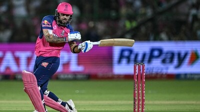 Riyan Parag scored 39 runs off 26 balls but played an irresponsible shot to throw his wicket away in the 18th over. (AFP) Riyan Parag scored 39 runs off 26 balls but played an irresponsible shot to throw his wicket away in the 18th over. (AFP)