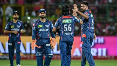The equation went down to nine runs in the final over and Avesh Khan managed to defend it, giving one run, two runs, the wicket of Hetmyer (12), zero, two runs and one, helping LSG win the game by two runs, stopping RR at 178/5, with Dhruv Jurel (6*) and Shubham Dubey (3*) unbeaten. (AFP) The equation went down to nine runs in the final over and Avesh Khan managed to defend it, giving one run, two runs, the wicket of Hetmyer (12), zero, two runs and one, helping LSG win the game by two runs, stopping RR at 178/5, with Dhruv Jurel (6*) and Shubham Dubey (3*) unbeaten. (AFP)