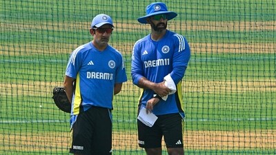 India's head coach Gautam Gambhir (L) and Abhishek Nayar (AFP) India's head coach Gautam Gambhir (L) and Abhishek Nayar (AFP)