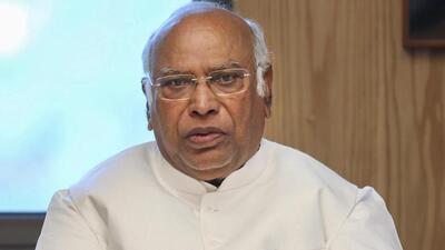 Congress Chief Mallikarjun Kharge chairs a party meeting with general secretaries, in-charges and heads of all frontal organisations, in New Delhi on Saturday. (AICC) Congress Chief Mallikarjun Kharge chairs a party meeting with general secretaries, in-charges and heads of all frontal organisations, in New Delhi on Saturday. (AICC)