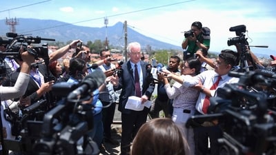 US Senator Chris Van Hollen addresses media questions as Kilmar Abrego Garcia remains imprisoned in a notorious jail in his native country despite a US federal judge's order, backed by the Supreme Court, for his return to the United States. (Photo by Marvin RECINOS / AFP) (AFP) US Senator Chris Van Hollen addresses media questions as Kilmar Abrego Garcia remains imprisoned in a notorious jail in his native country despite a US federal judge's order, backed by the Supreme Court, for his return to the United States. (Photo by Marvin RECINOS / AFP) (AFP)