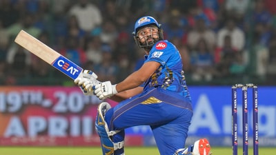 Rohit Sharma is yet to bat beyond the powerplay in IPL 2025. (PTI) Rohit Sharma is yet to bat beyond the powerplay in IPL 2025. (PTI)