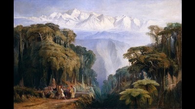 Painting titled ‘Kinchinjunga from Darjeeling' (1877) painted by Edward Lear. (Getty Images)