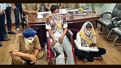 The accused in police custody on Saturday. (HT Photo) The accused in police custody on Saturday. (HT Photo)