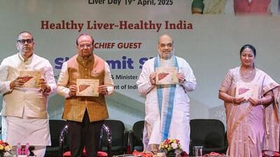 Union home minister Amit Shah, LG VK Saxena, CM Rekha Gupta and health minister Pankaj Singh at the event. (ANI) Union home minister Amit Shah, LG VK Saxena, CM Rekha Gupta and health minister Pankaj Singh at the event. (ANI)